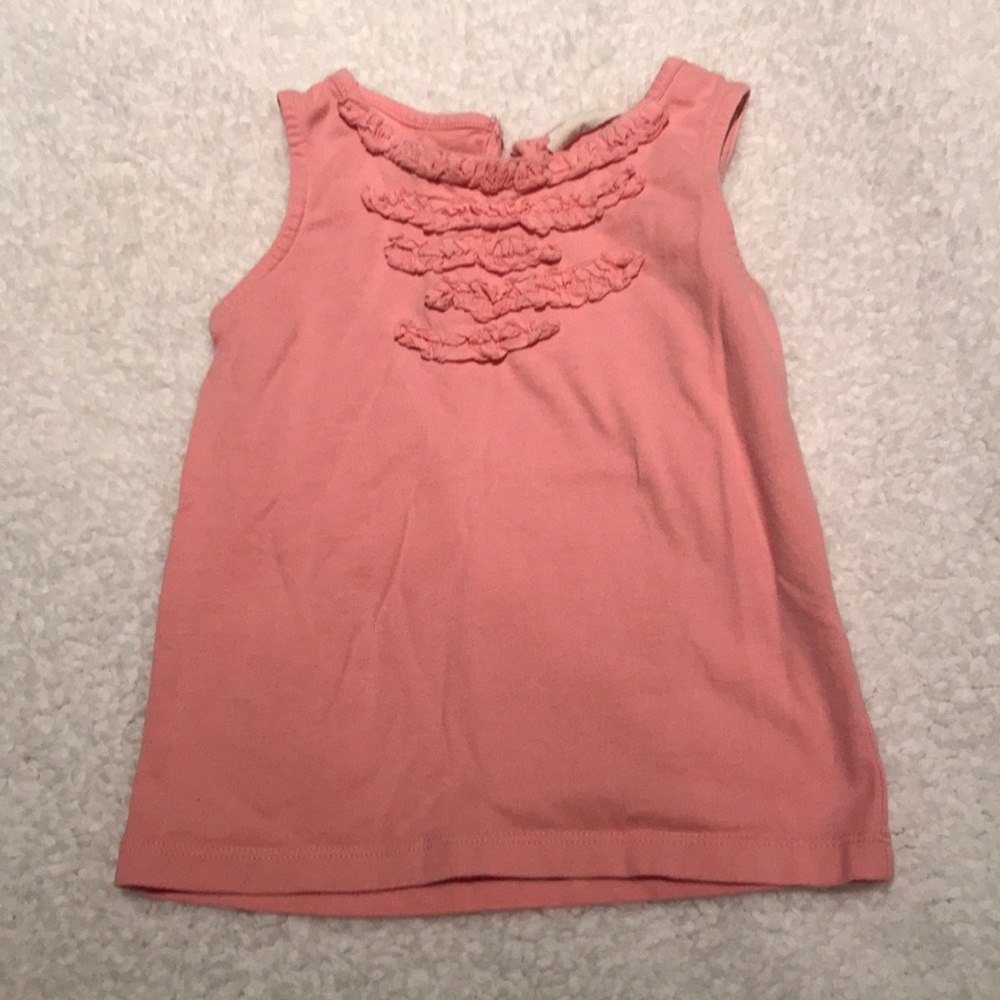 Mini Boden light pink top with ruffles- 3T